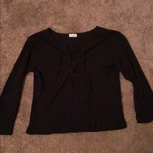 Brandy Melville/John Galt 3/4 sleeve tie up shirt